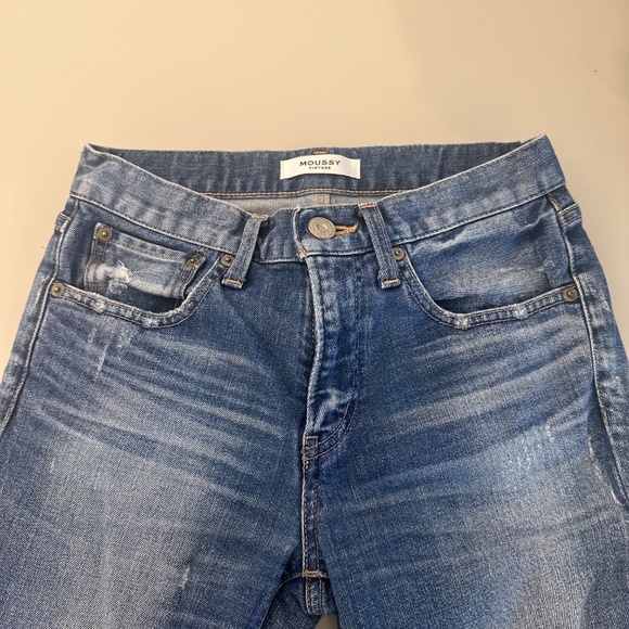 Moussy Vintage Distressed Blue Denim 24 - Picture 6 of 9